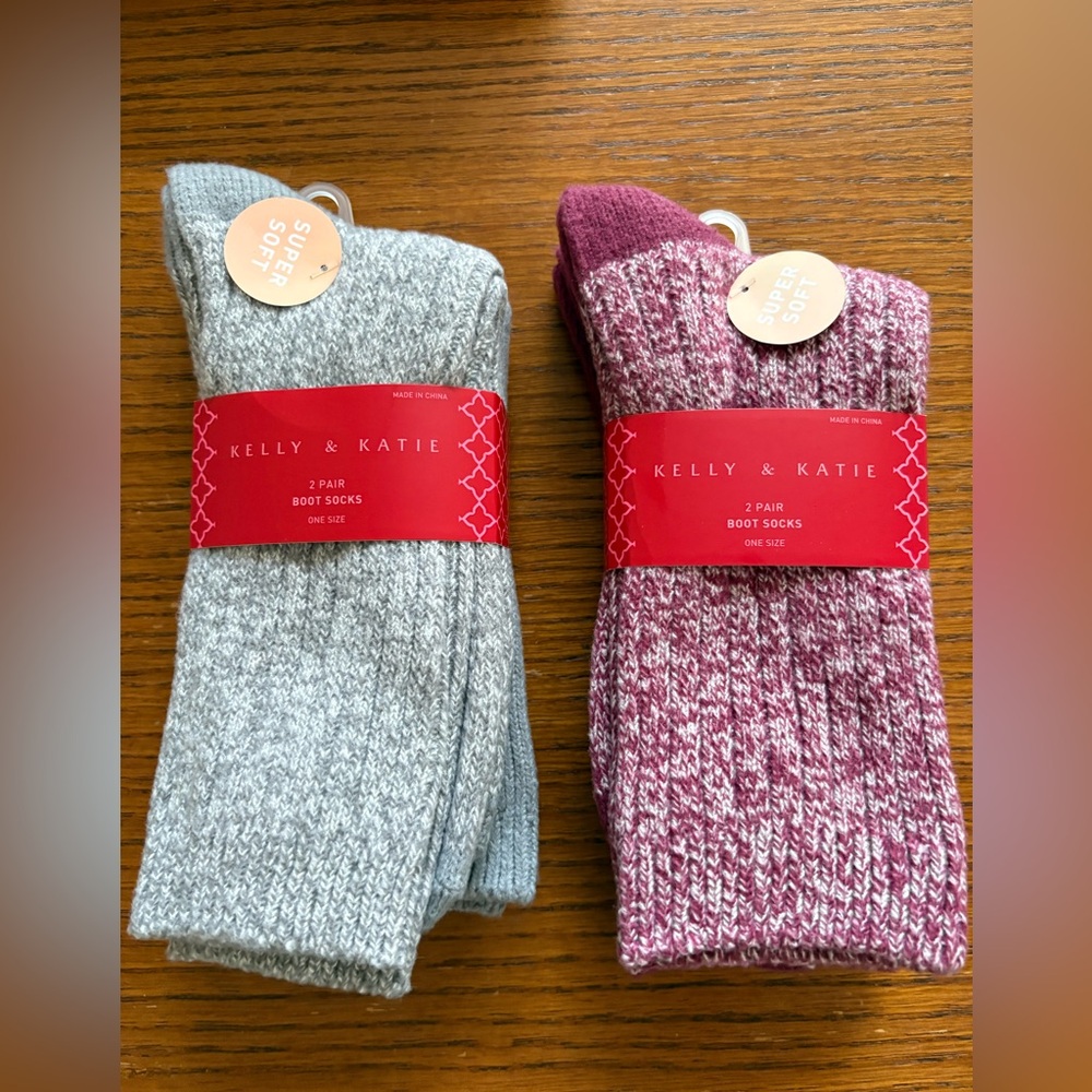 2 NWT 2 packs of Kelly & Katie Boot Socks - Super Soft.